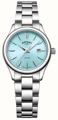 Rotary Montre-bracelet en acier inoxydable à cadran bleu oxford pour femme LB05092/77