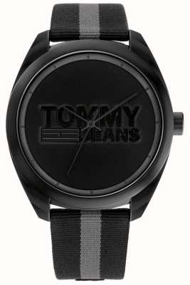 Tommy Jeans Hommes | cadran noir | bracelet en nylon noir et gris 1792039