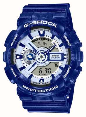 Casio Montre série poterie bleue et blanche pour homme GA-110BWP-2AER