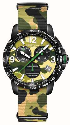 Certina Chronomètre du podium DS | cadran camouflage vert | bracelet en tissu camouflage vert C0344533809700