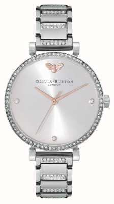 Olivia Burton Femme | cadran argenté | ensemble en cristal | bracelet en acier inoxydable 24000001