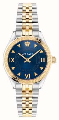 Versace Hellénium | cadran bleu | bracelet en acier bicolore VE2S00522