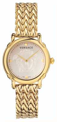 Versace Goupille de sécurité | cadran ivoire | bracelet en acier pvd doré VEPN00520