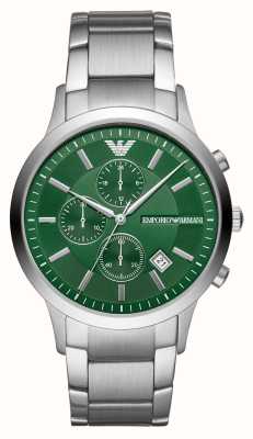 Emporio Armani Hommes | cadran chronographe vert | bracelet en acier inoxydable AR11507