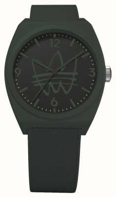 Adidas Projet deux | cadran logo noir | bracelet en résine verte AOST22566