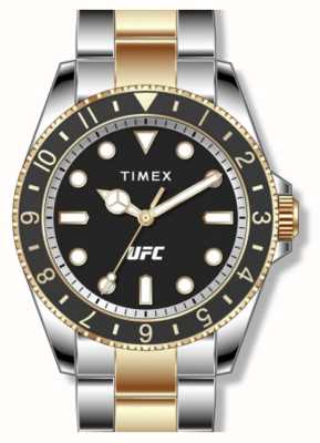 Timex x UFC Premier cadran noir / acier inoxydable bicolore TW2V56700