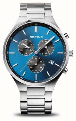 Bering chrono titan | cadran bleu | bracelet en titane 11743-707