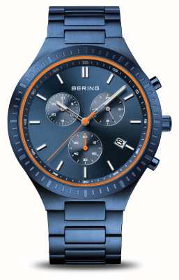 Bering Titan Chrono | cadran bleu | bracelet en titane bleu 11743-797