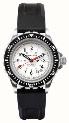 Marathon Édition arctique | grand plongeur automatique | gsar | cadran blanc | bracelet en silicone noir WW194006-0501