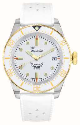 Squale 1545 | cadran blanc | bracelet en caoutchouc blanc 1545WTWT.HTW