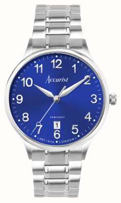 Accurist Hommes classiques | cadran bleu | bracelet en acier inoxydable 73003