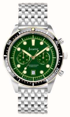Accurist Hommes de plongée | chronographe | cadran vert | bracelet en acier inoxydable 72003