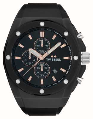 TW Steel PDG de la technologie pour hommes | cadran noir | bracelet en caoutchouc noir CE4102