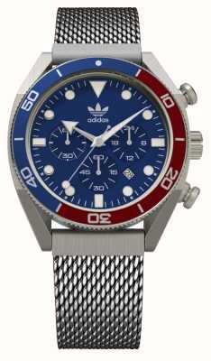 Adidas Édition deux chrono | cadran bleu | bracelet en maille d'acier AOFH22500
