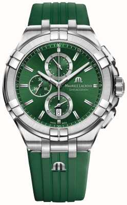 Maurice Lacroix Aïkon | chronographe | cadran vert | bracelet en silicone vert AI1018-SS000-630-5