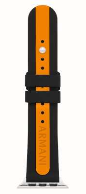 Armani Exchange Bracelet Apple Watch (42/44/45mm) silicone noir & orange AXS8017