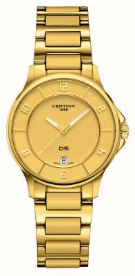 Certina Dame DS-6 | quartz | cadran or | bracelet en acier pvd doré C0392513336700