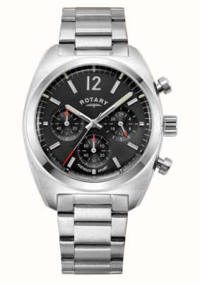 Rotary Sport vengeur masculin | chronographe | cadran noir | bracelet en acier inoxydable GB05485/65
