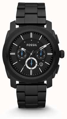 Fossil Machine pour hommes | cadran chronographe noir | bracelet en acier inoxydable noir FS4552