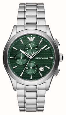 Emporio Armani Hommes | cadran chronographe vert | bracelet en acier inoxydable AR11529