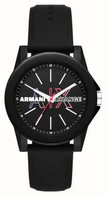 Armani Exchange Femme | cadran noir | bracelet en silicone noir AX4374
