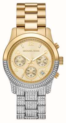 Michael Kors Défilé femme | cadran chrono doré | bracelet fendu en acier inoxydable bicolore MK7329