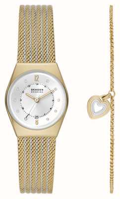 Skagen Coffret cadeau Grenen lille | montre en maille d'acier bicolore | bracelet à breloques coeur SKW1156SET