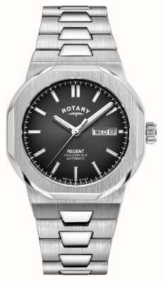 Rotary Régent | cadran noir | bracelet en acier inoxydable GB05490/04