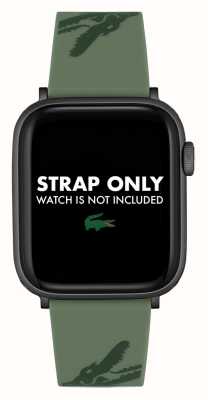 Lacoste Bracelet Apple Watch (42/44mm) silicone vert imprimé crocodile 2050018