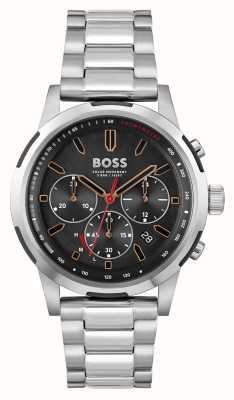 BOSS Solgrade hommes | cadran chronographe noir | bracelet en acier inoxydable 1514032