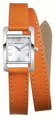 Herbelin Avenue V | cadran nacre | bracelet en cuir orange 17437AP29MDL