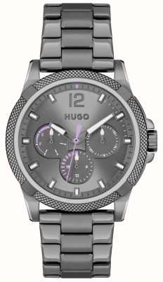 HUGO #impress quartz (38mm) cadran gris / acier inoxydable pvd gris 1540135