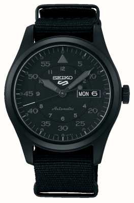 Seiko 5 sports "furtifs" | cadran noir | bracelet en nylon noir SRPJ11K1