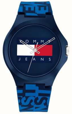 Tommy Jeans Hommes | cadran drapeau bleu | bracelet en silicone bleu 1792044