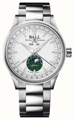 Ball Watch Company calendrier lunaire ingénieur ii | 40mm | édition limitée | cadran blanc | bracelet en acier inoxydable | NM3016C-S1J-WHGR