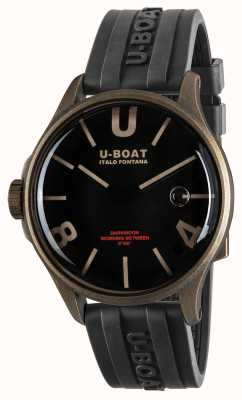 U-Boat Darkmoon bronze pvd (44 mm) cadran courbe noir / bracelet en caoutchouc vulcanisé noir 9548