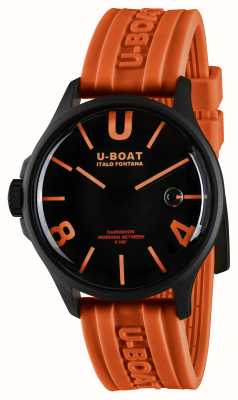 U-Boat Darkmoon pvd (44 mm) cadran courbe noir et orange / bracelet en silicone orange 9538