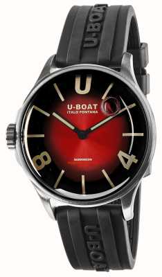 U-Boat Cadran soleil rouge cardinal Darkmoon ss (40 mm) / bracelet en caoutchouc vulcanisé noir 9500