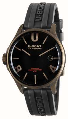 U-Boat Darkmoon bronze pvd (40 mm) cadran courbe noir / bracelet en caoutchouc vulcanisé noir 9549