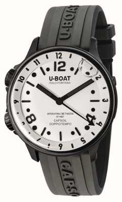 U-Boat Capsoil doppiotempo dlc cadran blanc / bracelet caoutchouc noir 8889/B