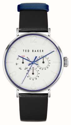 Ted Baker Montre homme phylipa cadran blanc bracelet cuir noir - ex-présentoir BKPPGF206 - EX-DISPLAY