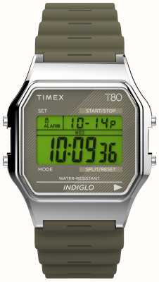 Timex Affichage digital 80 vert / bracelet résine vert TW2V41100