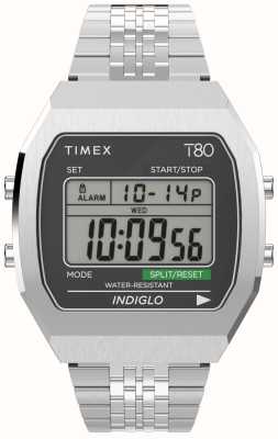 Timex Affichage numérique T80 bracelet en acier inoxydable ex-affichage TW2V74200 EX-DISPLAY