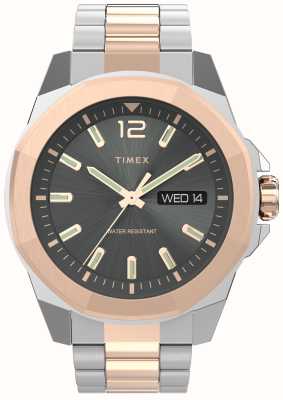 Timex Montre homme essex avenue cadran gris / bracelet acier inoxydable bicolore TW2V43100