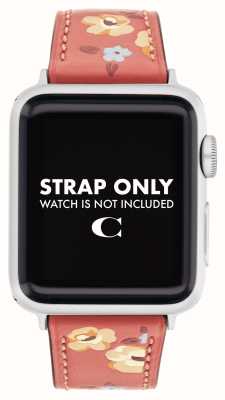 Coach Bracelet Apple Watch (38/40/41mm) cuir fleuri rose 14700185