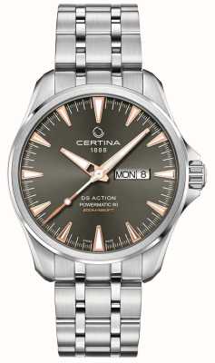 Certina Ds action powermatic 80 cadran noir / bracelet acier inoxydable C0324301108101