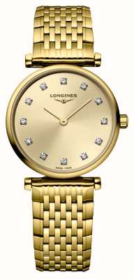 LONGINES La grande classique de longines cadran or serti de diamants / bracelet or pvd L42092378