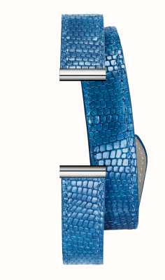 Herbelin Bracelet montre interchangeable Antarès - double tour cuir texturé bleu vipère / acier - bracelet seul BRAC17048A188