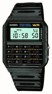 Casio Calculatrice vintage (34,4 mm) cadran numérique / bracelet en résine noire CA-53W-1ER