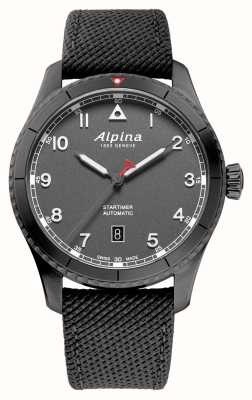 Alpina Startimer pilot automatique (41mm) cadran gris / caoutchouc gris AL-525G4TS26